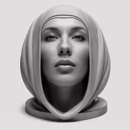 a woman is wearing a head wrap around her head