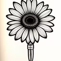 a drawing of a sunflower on a white background,a drawing of a flower on a white background