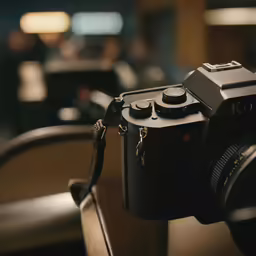 an analog camera with no lens attached to it