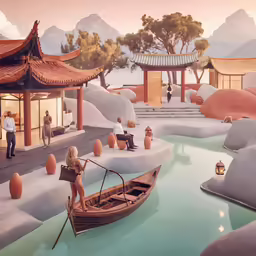 a small boat in a body of water