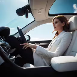 woman driving in her new toyota car