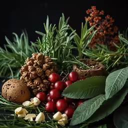 a number of different plants and food items