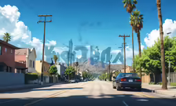 the city street has a sign on it