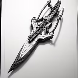 an intricately crafted paper - cut sci fion knife