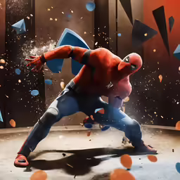 the ultimate spider man is standing out in the space