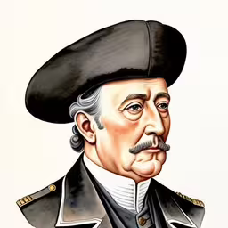 an old portrait painting of general robert depait,an old fashioned painting of a man in a military outfit