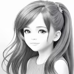 the girl is shown with long hair