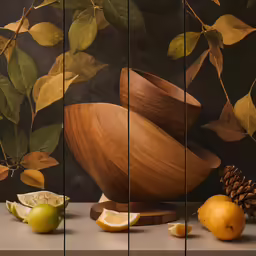the bowls are arranged together in the image