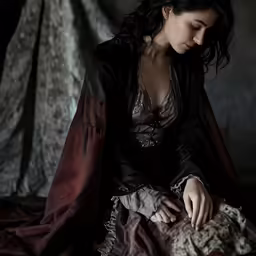 an image of a woman sitting down