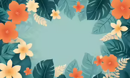 a picture frame that has flowers and plants around it