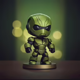 an action figure of an alien looking hero