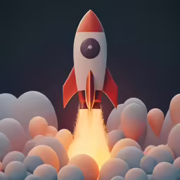 a rocket launching out from many eggs