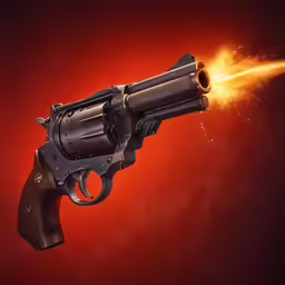 a pistol is seen with a bright flash coming out of it