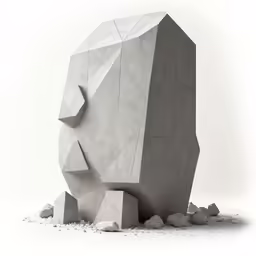 the head and body of a stone animal