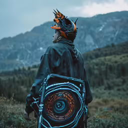 man wearing bicycle helmet in field during rainy day