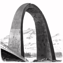 the large statues are near mountains and snow