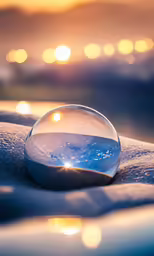 an odd looking ball floating on a body of water