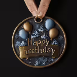 person touching it with their hands on top of a medal