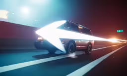 there is a truck driving on the street