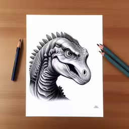 drawing a dinosaur