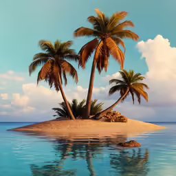 a beautiful tropical beach scene with palm trees