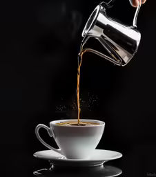 a person pouring some type of tea into a cup