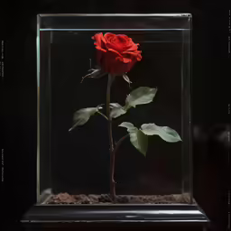 a single rose is sitting inside a small vase