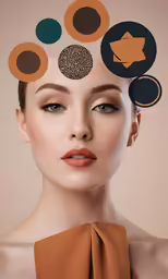 the woman has different circles over her head