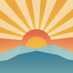 a painting of a colorful sunset in the sky