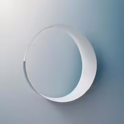 an unusual round white object is mounted to the wall
