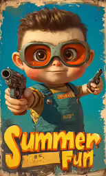 the character chucky is holding a gun and pointing it