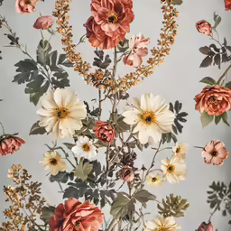 a floral print background with multiple flowers in the center