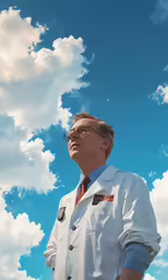 a man with glasses and a white shirt and tie