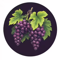 an image of a bunch of grapes on a purple background