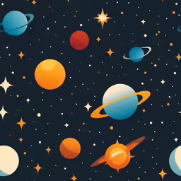 an image of space with planets and stars