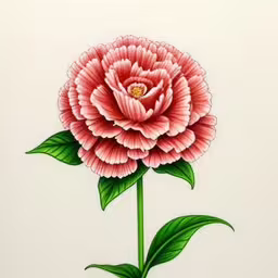 this is a flower that looks like a pink rose,there is an orange flower on the white paper