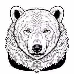 the head of a bear with long, furry fur,the head of a bear with long, curly hair