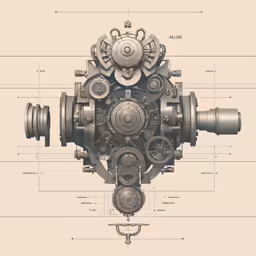 a drawing of the inside of a mechanical device