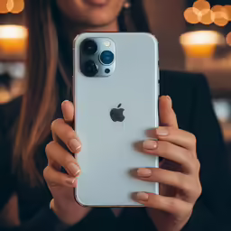 a woman is holding her iphone in front of the camera