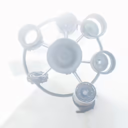 a round object with lots of wheels attached to it