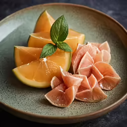 fruit sliced into small pieces on a plate