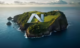 an island that looks like an ark with a logo on it