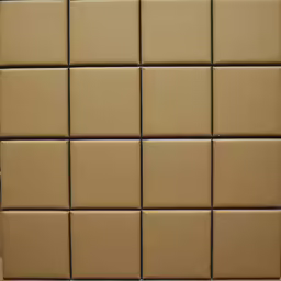 a very large wall made out of many brown boxes