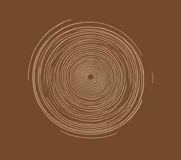 a stylized illustration of a brown circle