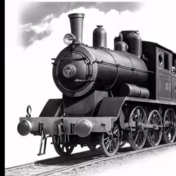 a black and white image of a train on the tracks
