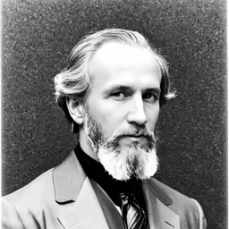 there is a man with a beard and wearing a suit