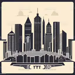 an art deco skyline with some modern skyscrapers royalty,an image of a cityscape with skyscrapers