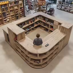 a man is looking at an open workbench