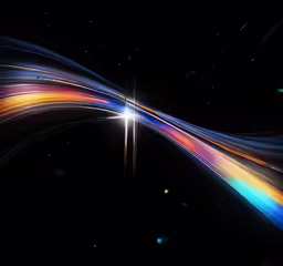 colorful lines with star and sparklers in background