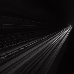 a view of a railway track that is very long